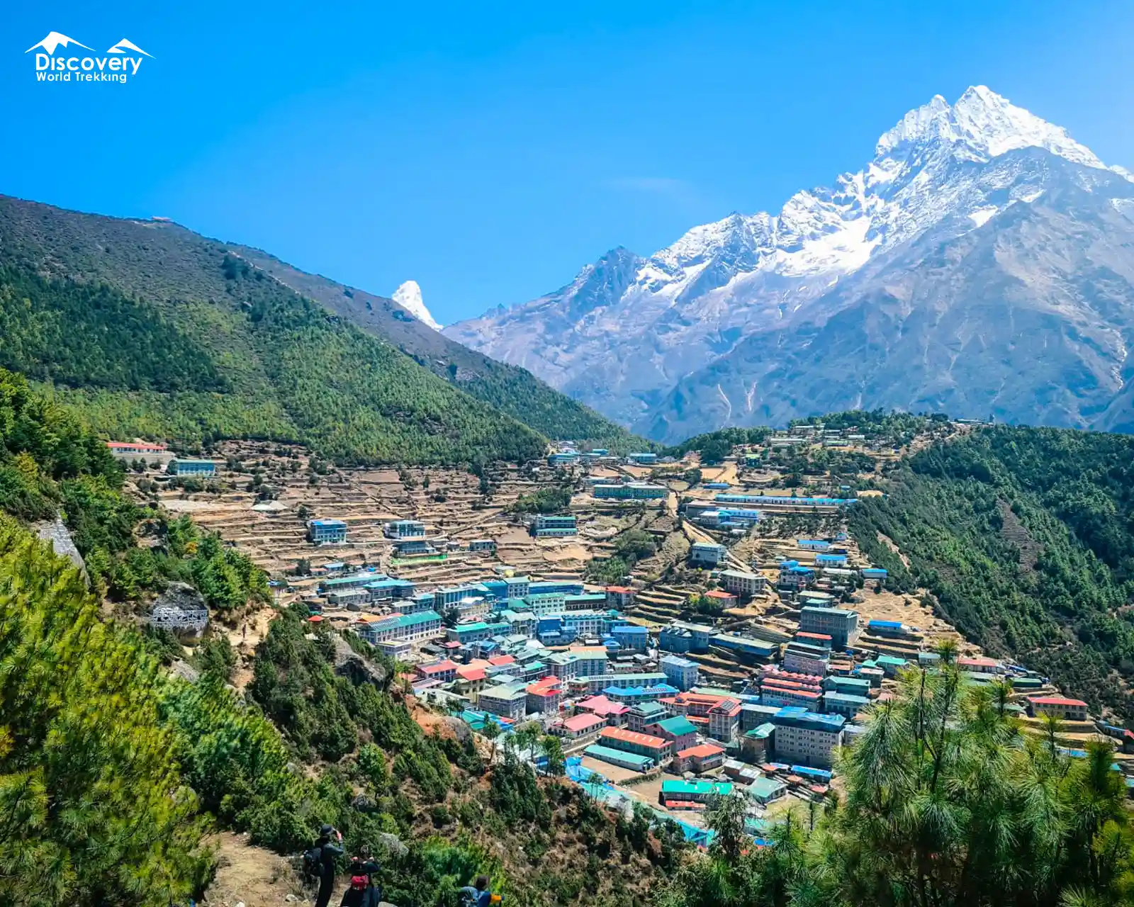 Arriving at bustling Namche Bazaar market during the Everest Base Camp Trek is a key highlight in the heart of the Everest region.