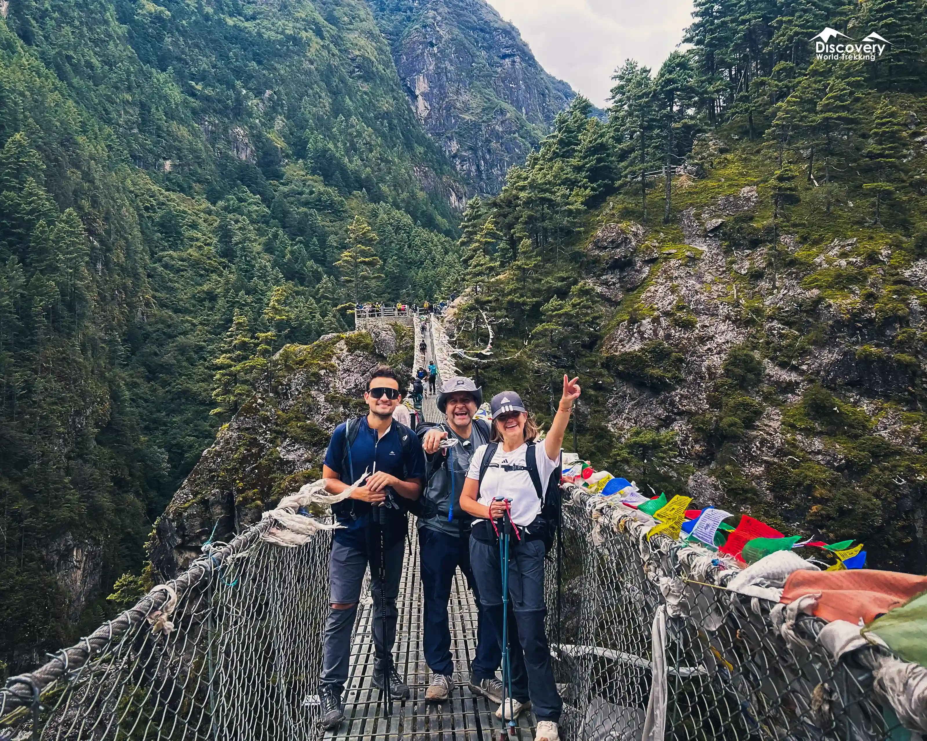Crossing Hillary Suspension Bridge