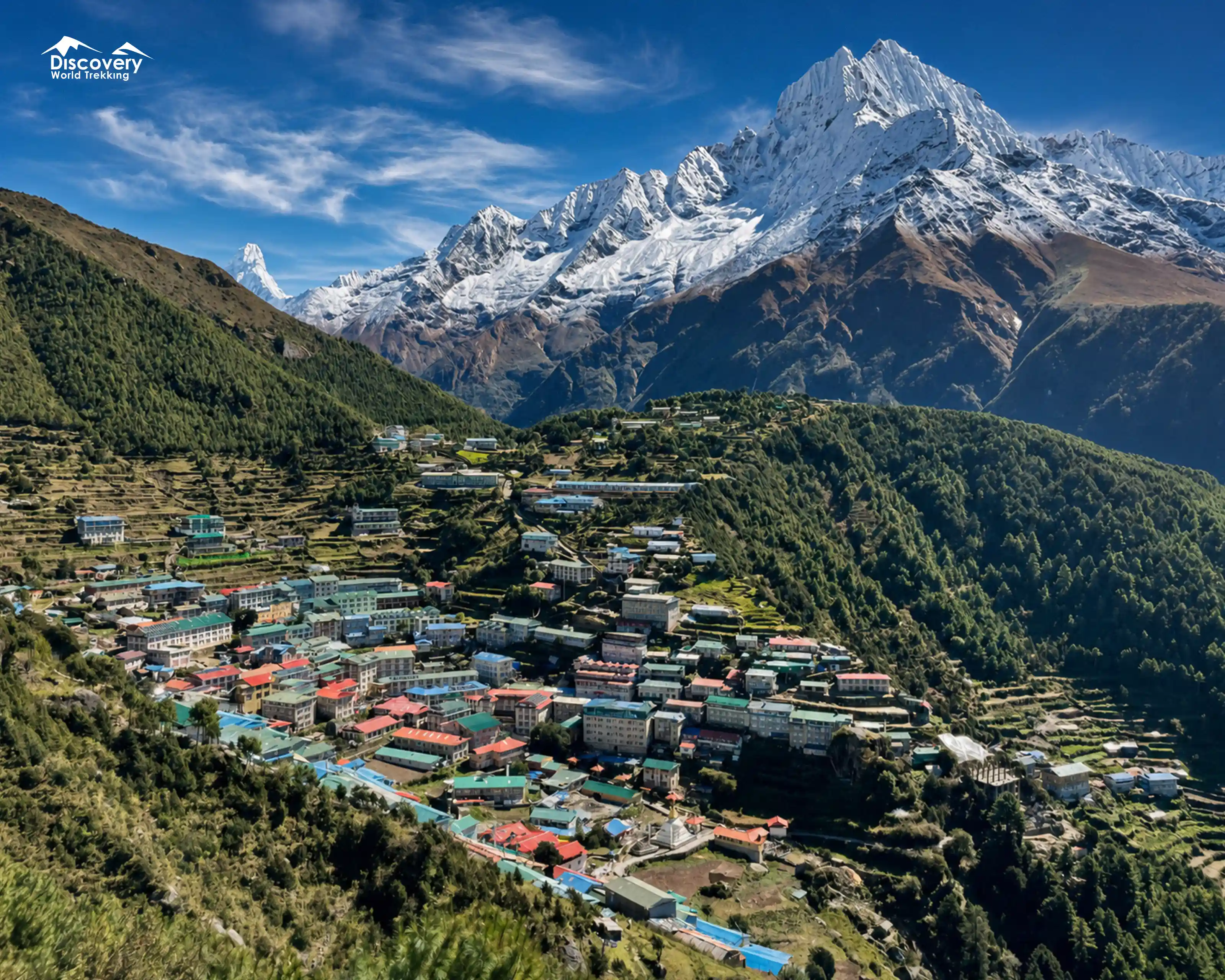 Panoramic view of Namche Bazaar